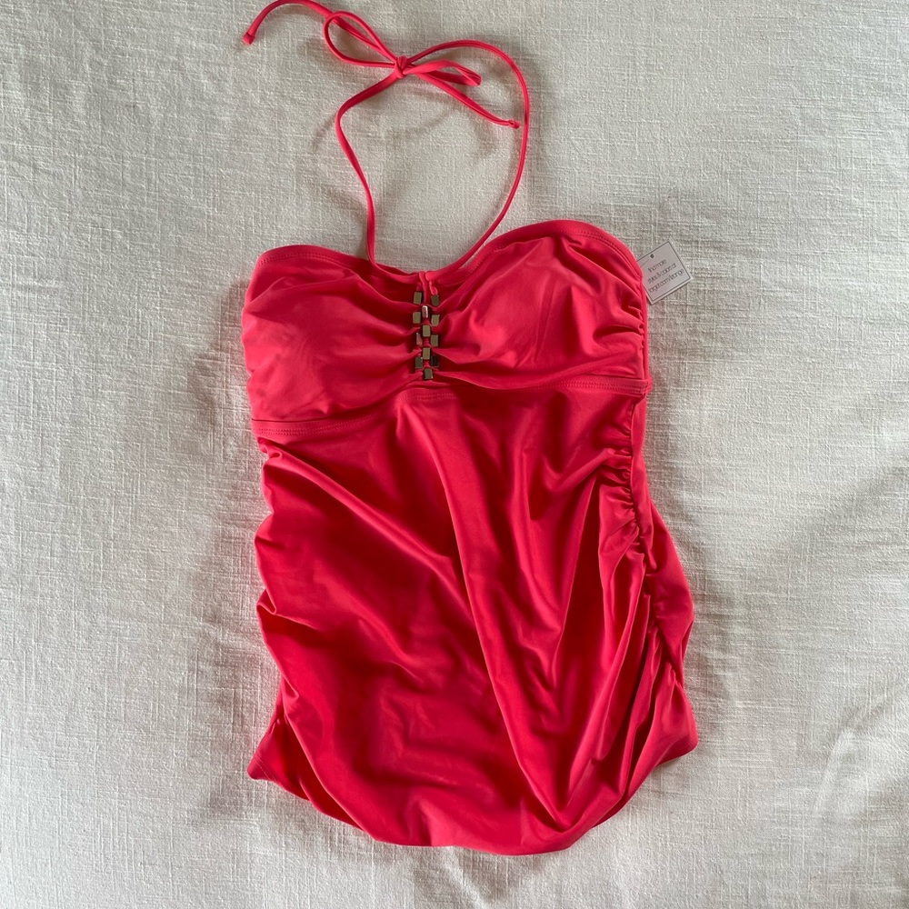 Liz Lange Maternity Coral Tankini Top NWT